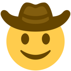 Emoji Wajah dengan Topi Koboi Twitter