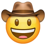Emoji Wajah dengan Topi Koboi WhatsApp
