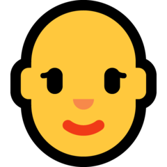 Emoji Wanita Botak Microsoft