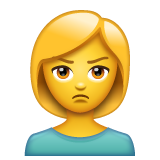 Emoji Wanita Cemberut WhatsApp