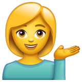 Emoji Wanita Membalikkan Tangan WhatsApp
