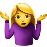 Emoji Wanita Mengangkat Bahu Apple