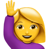 Emoji Wanita Mengangkat Tangan Apple