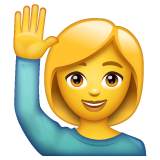 Emoji Wanita Mengangkat Tangan WhatsApp
