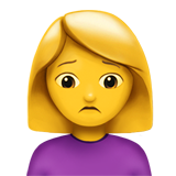 Emoji Wanita Mengerutkan Kening Apple