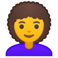 Emoji Wanita Rambut Keriting Google