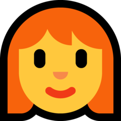 Emoji Wanita Rambut Merah Microsoft