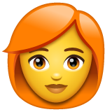 Emoji Wanita Rambut Merah WhatsApp