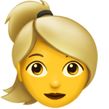 Emoji Wanita Rambut Pirang Apple