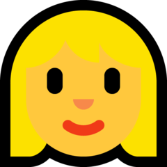 Emoji Wanita Rambut Pirang Microsoft