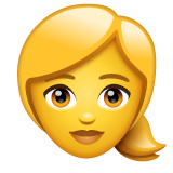 Emoji Wanita Rambut Pirang WhatsApp