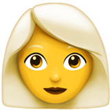 Emoji Wanita Rambut Putih Apple