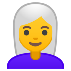 Emoji Wanita Rambut Putih Google