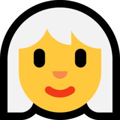 Emoji Wanita Rambut Putih Microsoft