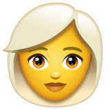 Emoji Wanita Rambut Putih WhatsApp