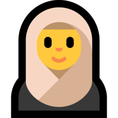 Emoji Wanita dengan Jilbab Microsoft