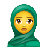 Emoji Wanita dengan Jilbab WhatsApp