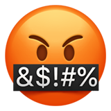 Emoji dengan Simbol di Mulut Apple