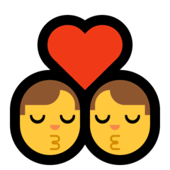 Emoji Ciuman Pria Pria Microsoft