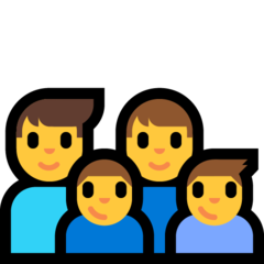 Emoji Keluarga Pria Pria Anak Lelaki Anak Lelaki Microsoft