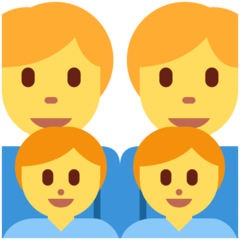 Emoji Keluarga Pria Pria Anak Lelaki Anak Lelaki Twitter