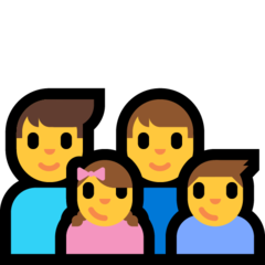 Emoji Keluarga Pria Pria Anak Perempuan Anak Lelaki Microsoft