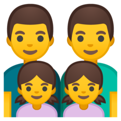 Emoji Keluarga Pria Pria Anak Perempuan Anak Perempuan Google
