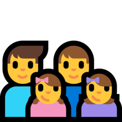 Emoji Keluarga Pria Pria Anak Perempuan Anak Perempuan Microsoft