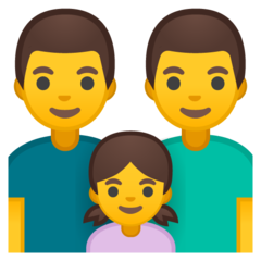 Emoji Keluarga Pria Pria Anak Perempuan Google