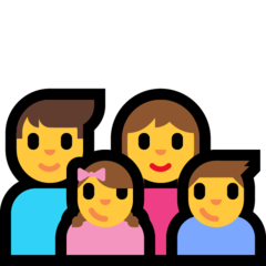 Emoji Keluarga Pria Wanita Anak Perempuan Anak Lelaki Microsoft