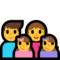 Emoji Keluarga Pria Wanita Anak Perempuan Anak Perempuan Microsoft