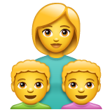 Emoji Keluarga Wanita Anak Lelaki Anak Lelaki WhatsApp