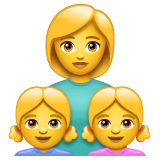 Emoji Keluarga Wanita Anak Perempuan Anak Perempuan WhatsApp