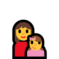 Emoji Keluarga Wanita Anak Perempuan Microsoft