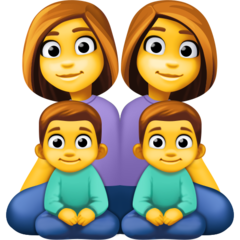 Emoji Keluarga Wanita Wanita Anak Lelaki Anak Lelaki Facebook