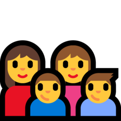 Emoji Keluarga Wanita Wanita Anak Lelaki Anak Lelaki Microsoft