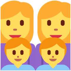 Emoji Keluarga Wanita Wanita Anak Lelaki Anak Lelaki Twitter