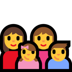 Emoji Keluarga Wanita Wanita Anak Perempuan Anak Lelaki Microsoft