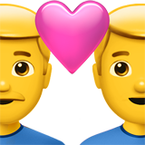 Emoji Pasangan dengan Hati Pria Pria Apple
