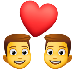 Emoji Pasangan dengan Hati Pria Pria Facebook