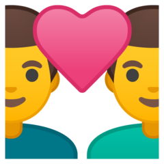 Emoji Pasangan dengan Hati Pria Pria Google