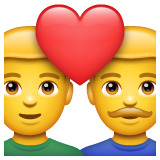 Emoji Pasangan dengan Hati Pria Pria WhatsApp