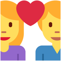 Emoji Pasangan dengan Hati Twitter