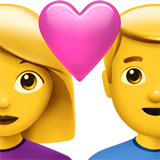 Emoji Pasangan dengan Hati Wanita Pria Apple
