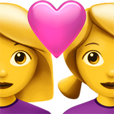 Emoji Pasangan dengan Hati Wanita Wanita Apple