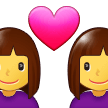 Emoji Pasangan dengan Hati Wanita Wanita Samsung