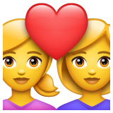 Emoji Pasangan dengan Hati Wanita Wanita WhatsApp