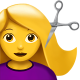 Emoji Wanita Sedang Potong Rambut Apple
