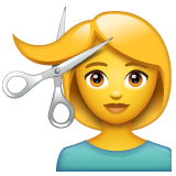 Emoji Wanita Sedang Potong Rambut WhatsApp