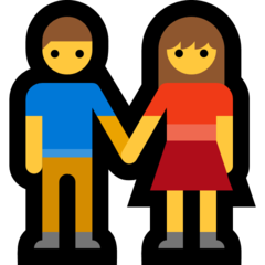 Emoji Wanita dan Pria Bergandengan Tangan Microsoft